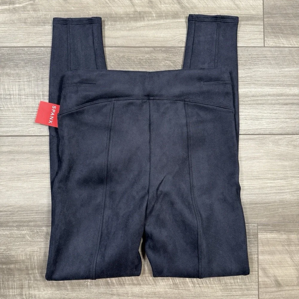 SPANX Womens Faux‎ Suede Classic Navy Shaping Leggings Size Small 20322R NEW